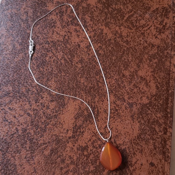 Camelian & Sterling Pendant Necklace - Picture 2 of 8